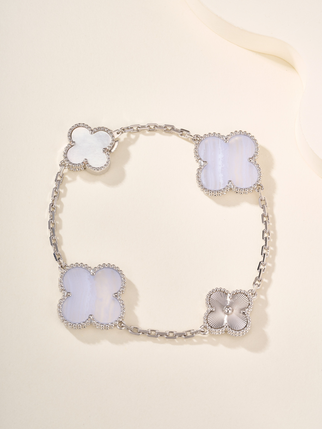 Van Cleef & Arpels Magic Alhambra 4-Motif Bracelet Silver White