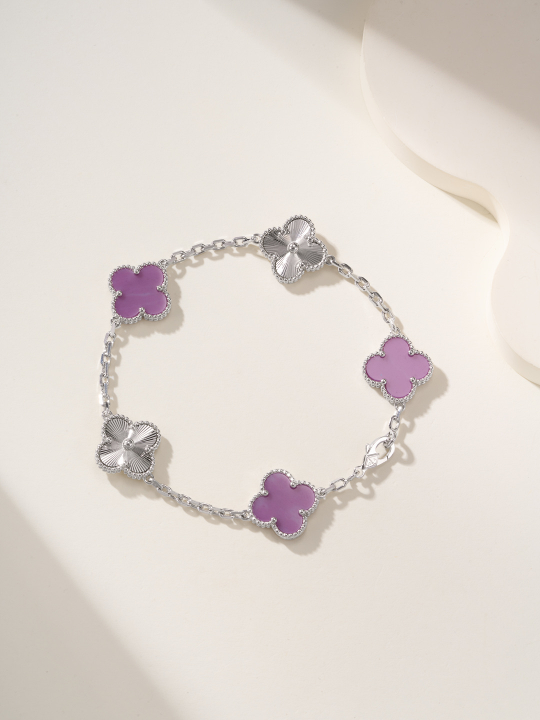 Van Cleef & Arpels Bracelet Violet Five Motifs Four-Leaf Clover