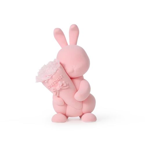 Roseonly THE PINK Series: Adorable Pink Rabbit Figurine with Flowers 1 Roseonly THE PINK Series: Adorable Pink Rabbit Figurine with Flowers