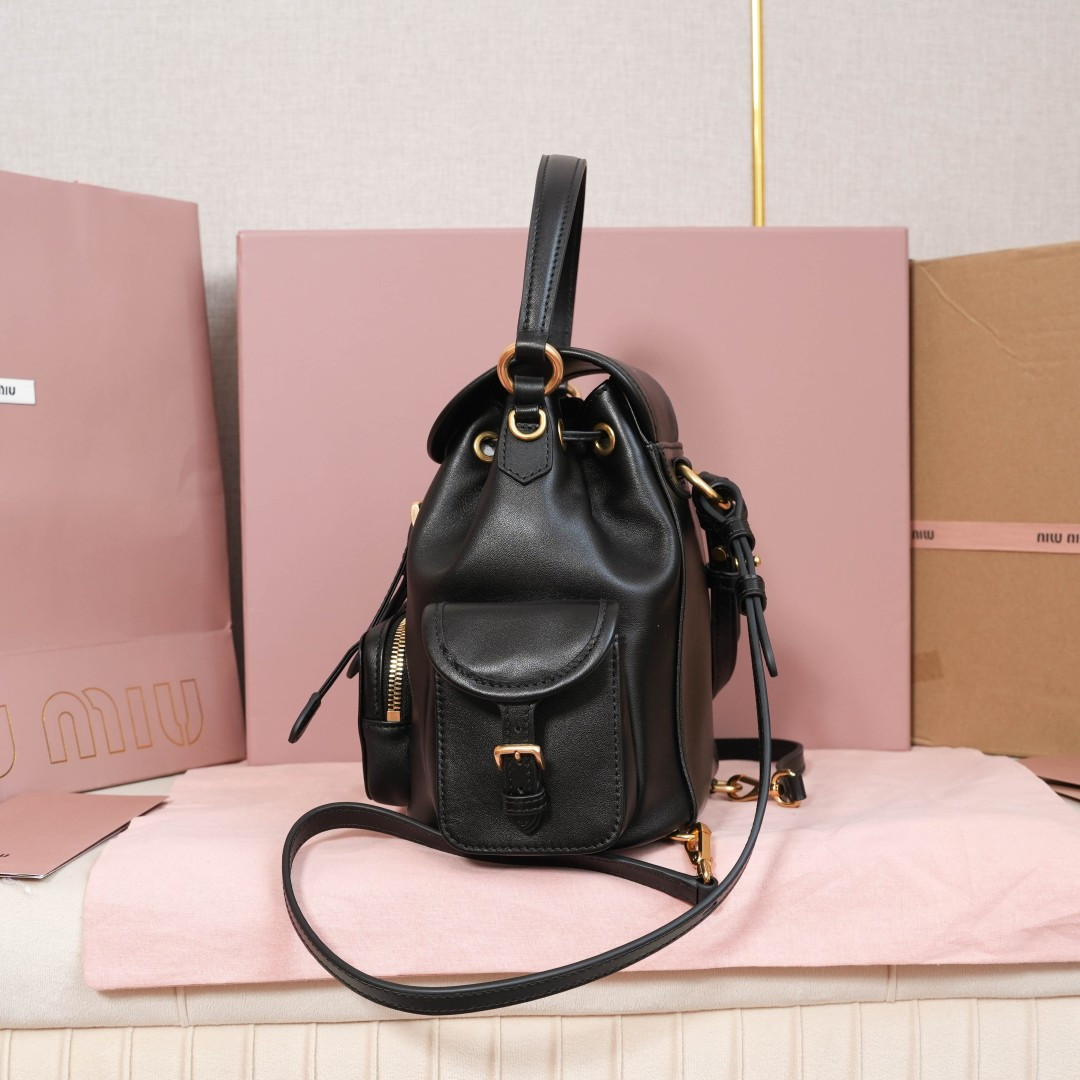 Miu Miu Style White Leather Backpack Lookbook Reference image 2