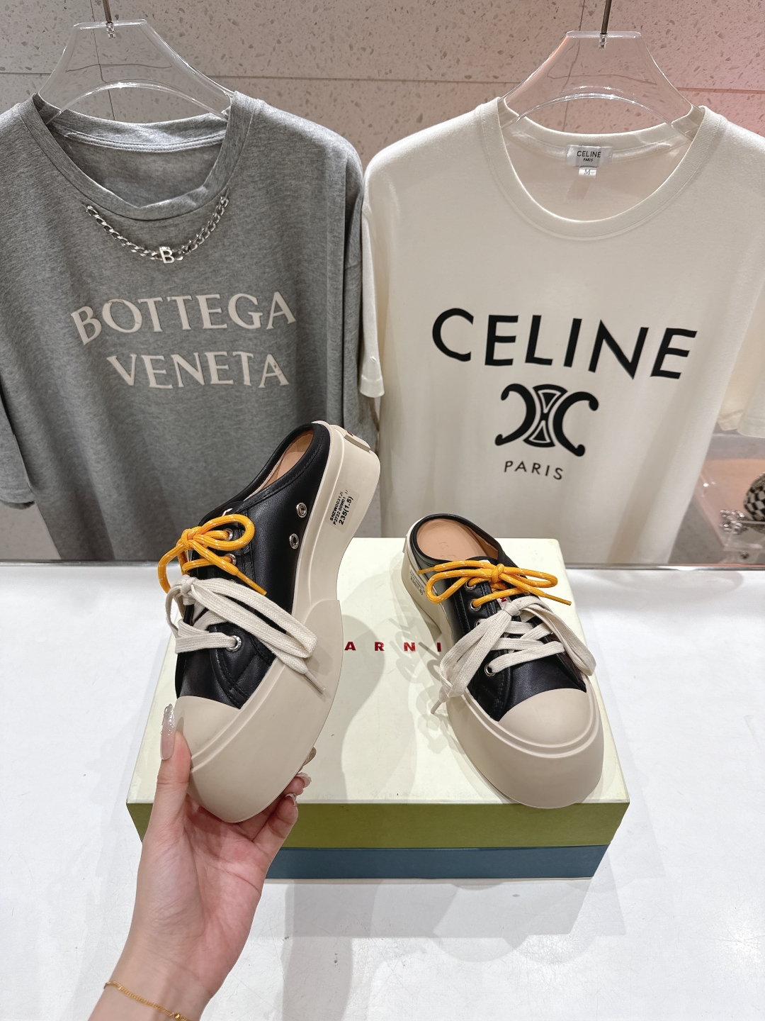 高品质升级版
  Marni|玛丽珍大头半托系带娃娃鞋‼️升级大底，原版一致套楦工艺，升级最新官方原版包