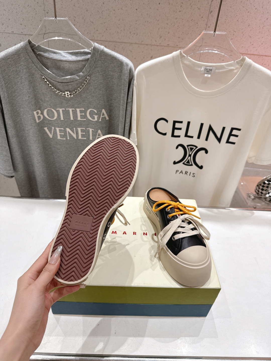 高品质升级版
  Marni|玛丽珍大头半托系带娃娃鞋‼️升级大底，原版一致套楦工艺，升级最新官方原版包