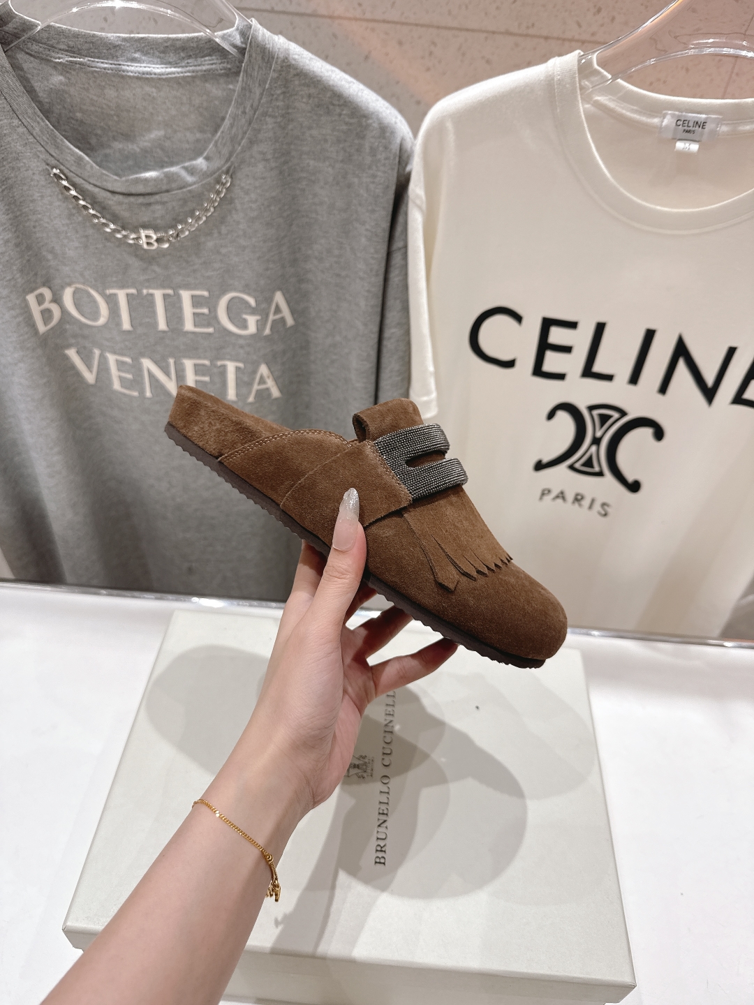 高版本出厂
  Brunello Cucinelli 新款BC 2025ss勃肯沙滩半包拖鞋，博肯凉鞋
