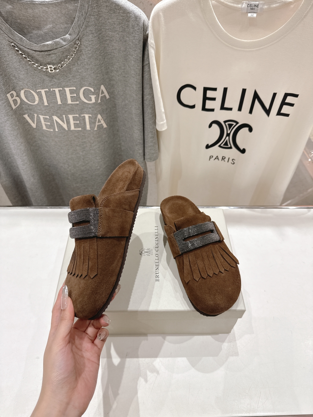 高版本出厂
  Brunello Cucinelli 新款BC 2025ss勃肯沙滩半包拖鞋，博肯凉鞋
