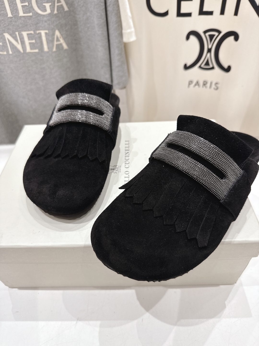 高版本出厂
  Brunello Cucinelli 新款BC 2025ss勃肯沙滩半包拖鞋，博肯凉鞋
