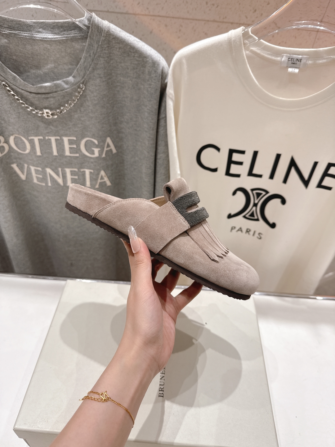 高版本出厂
  Brunello Cucinelli 新款BC 2025ss勃肯沙滩半包拖鞋，博肯凉鞋
