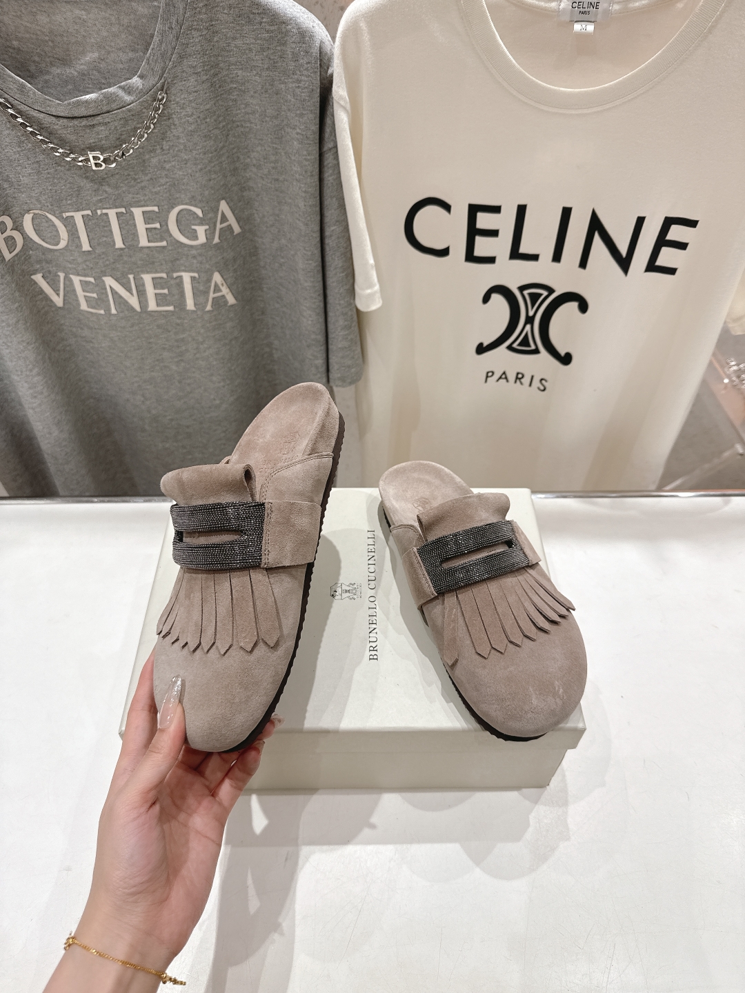 高版本出厂
  Brunello Cucinelli 新款BC 2025ss勃肯沙滩半包拖鞋，博肯凉鞋
