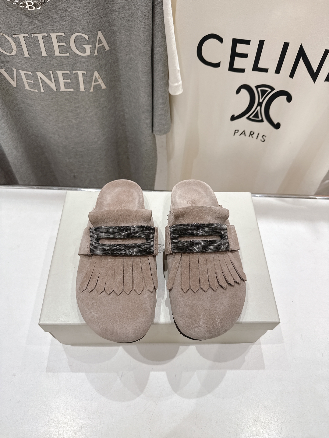 高版本出厂
  Brunello Cucinelli 新款BC 2025ss勃肯沙滩半包拖鞋，博肯凉鞋
