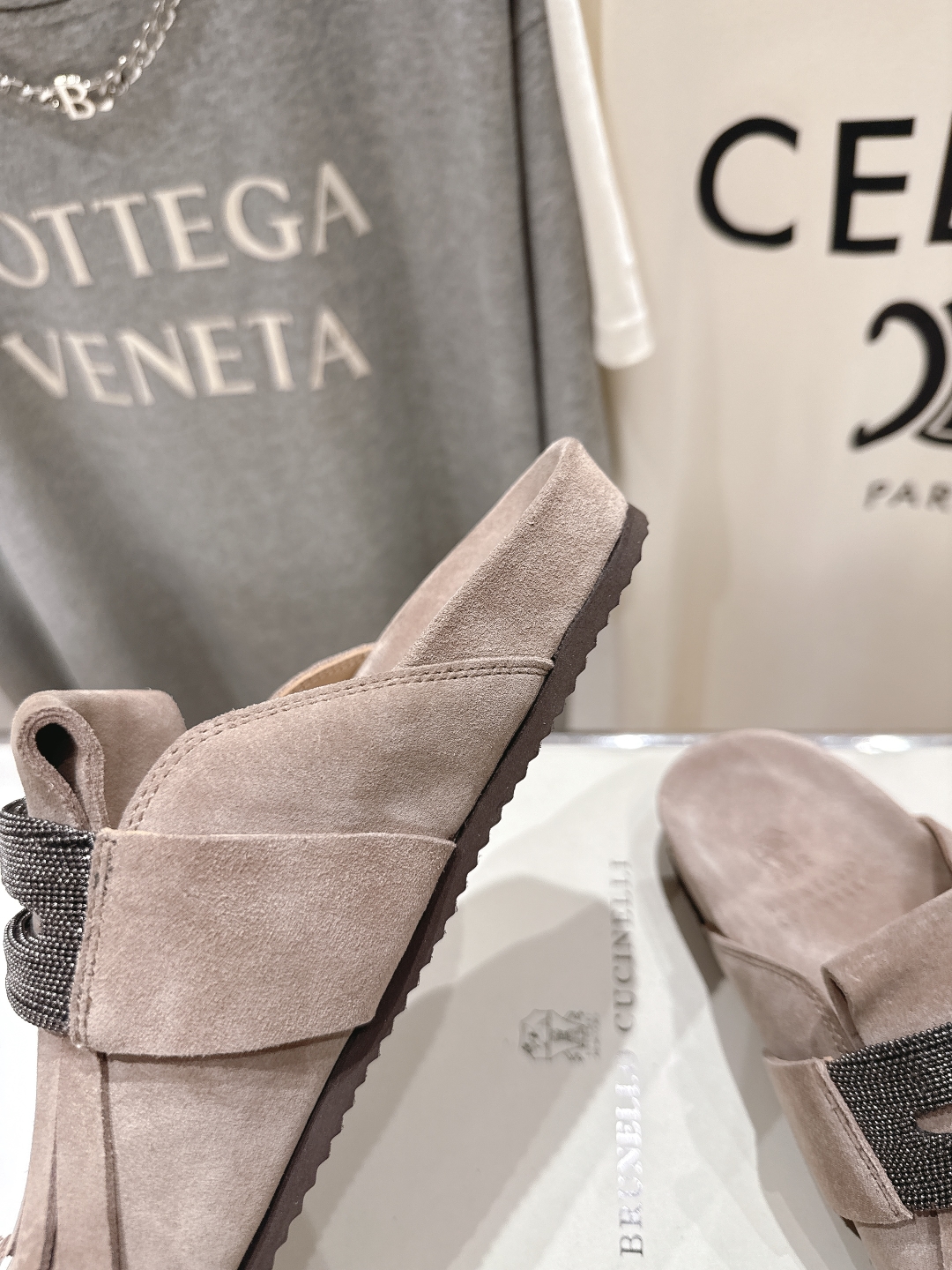 高版本出厂
  Brunello Cucinelli 新款BC 2025ss勃肯沙滩半包拖鞋，博肯凉鞋

