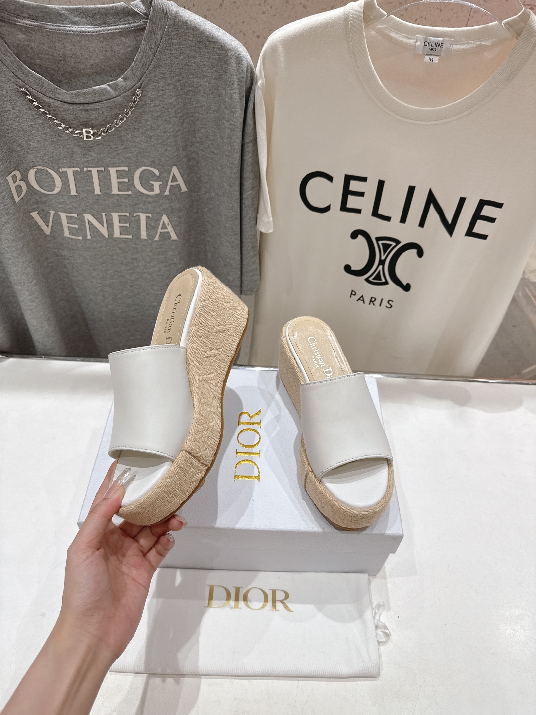 Dior White Leather Wedge Sandals, Women's Summer 2025 Collection 5 cmp a1745068208023 3136