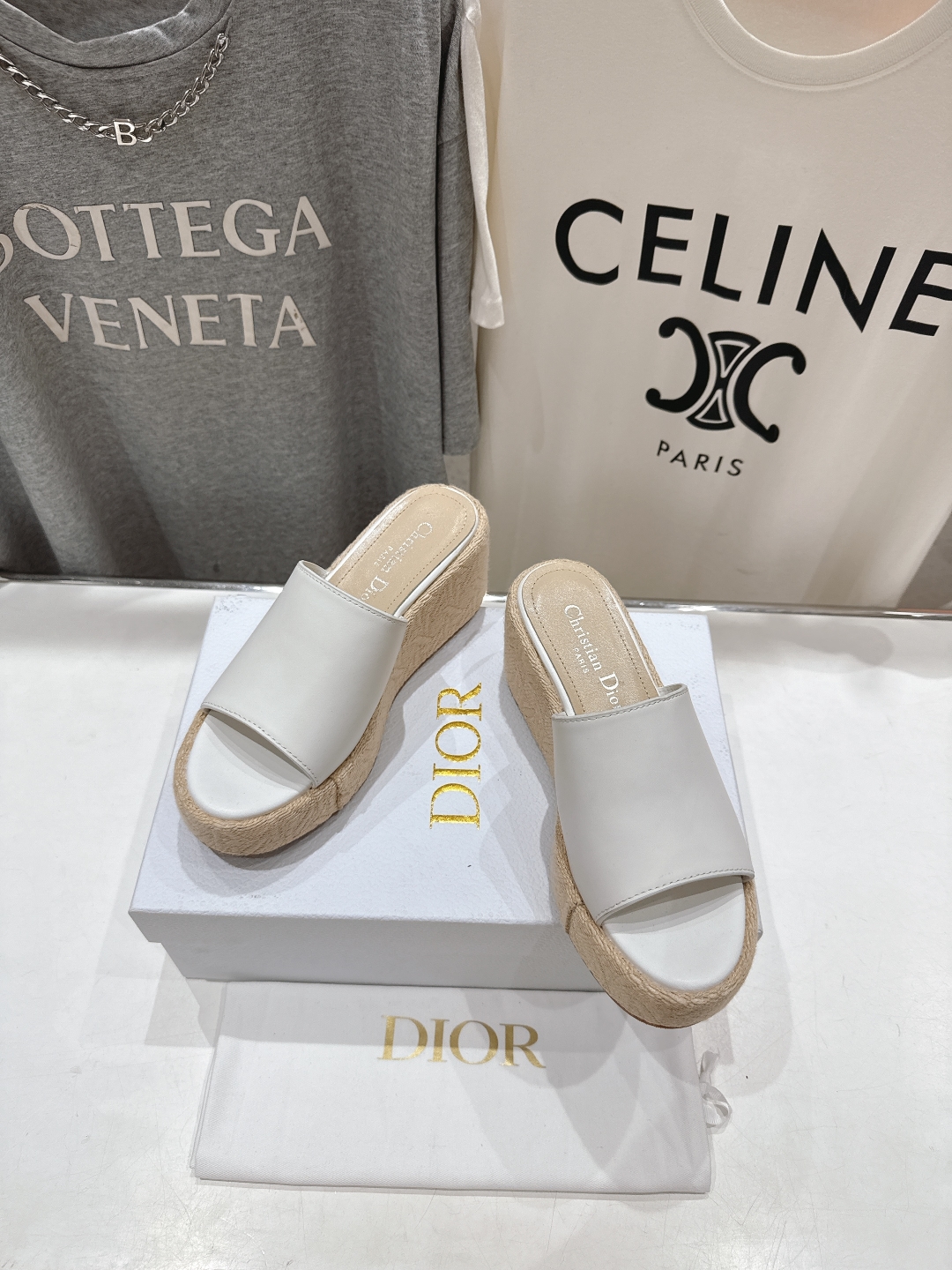 Dior White Leather Wedge Sandals, Women's Summer 2025 Collection 4 cmp a1745068208036 2726