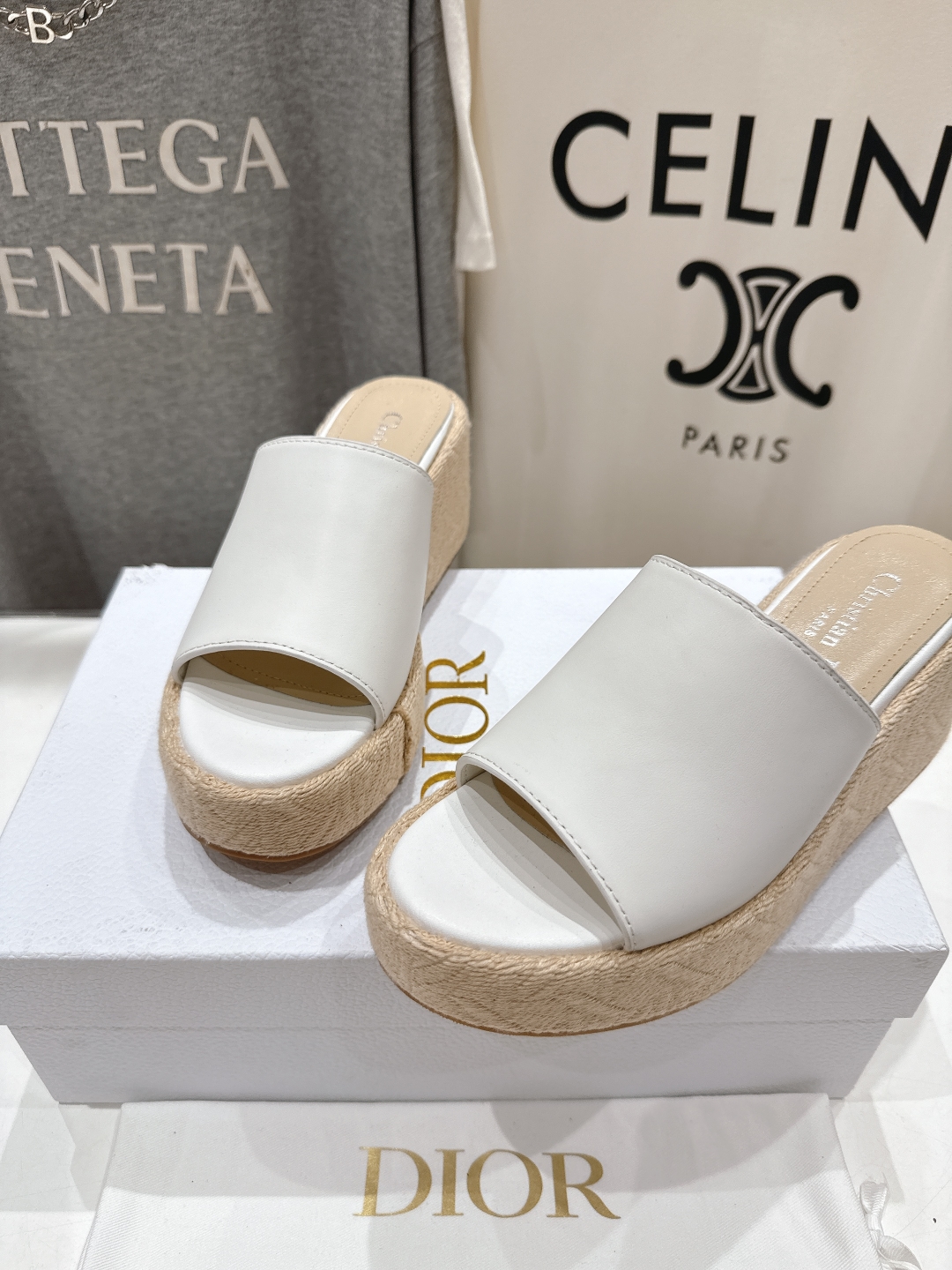 Dior White Leather Wedge Sandals, Women's Summer 2025 Collection 8 cmp a1745068211692 2780