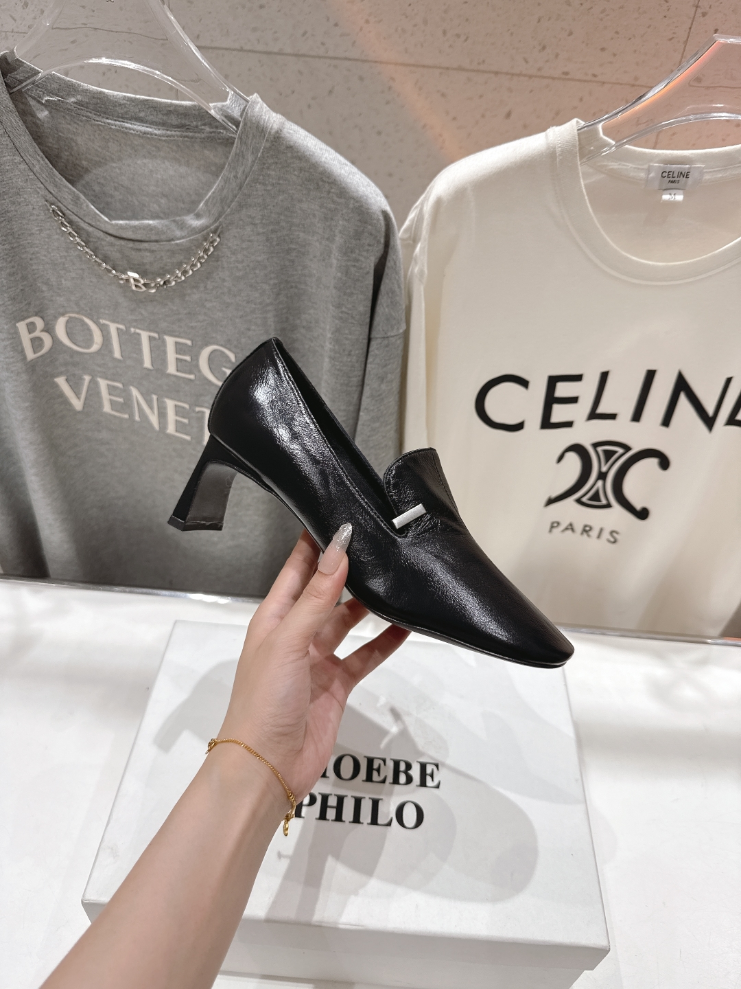 Celine Women's Black Leather High Heel Pumps Retro Style Dress Shoes 6 cmp a1745239770697 8258