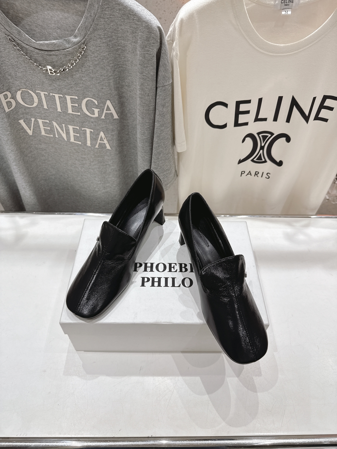 Celine Women's Black Leather High Heel Pumps Retro Style Dress Shoes 4 cmp a1745239770702 1403