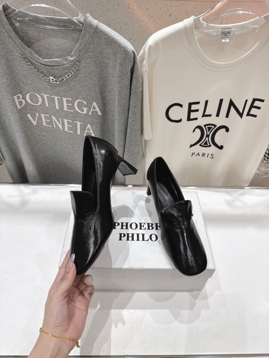 Celine Women's Black Leather High Heel Pumps Retro Style Dress Shoes 5 cmp a1745239770705 6330