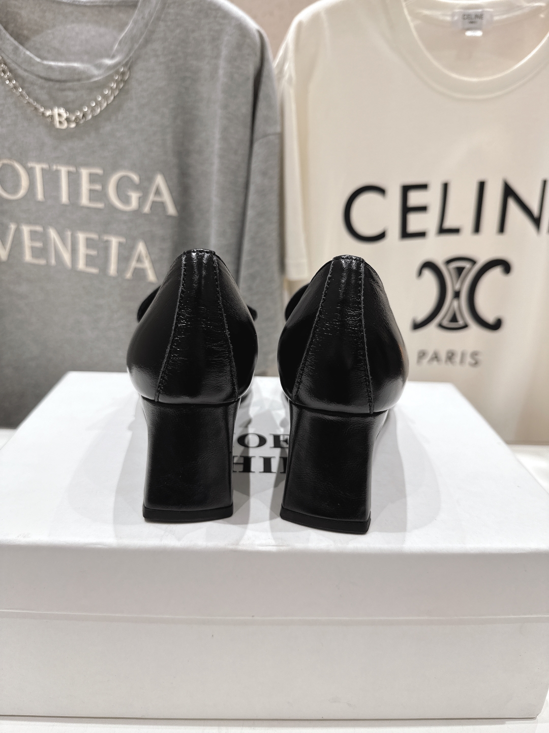 Celine Women's Black Leather High Heel Pumps Retro Style Dress Shoes 8 cmp a1745239773969 5774