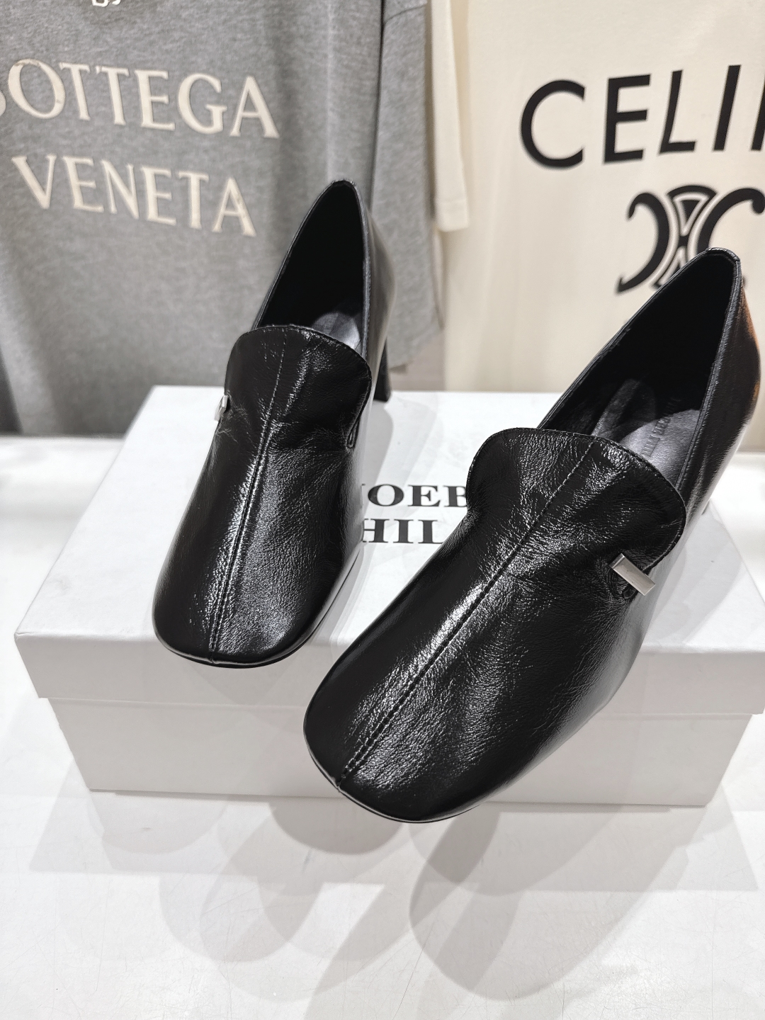 Celine Women's Black Leather High Heel Pumps Retro Style Dress Shoes 7 cmp a1745239773974 6155