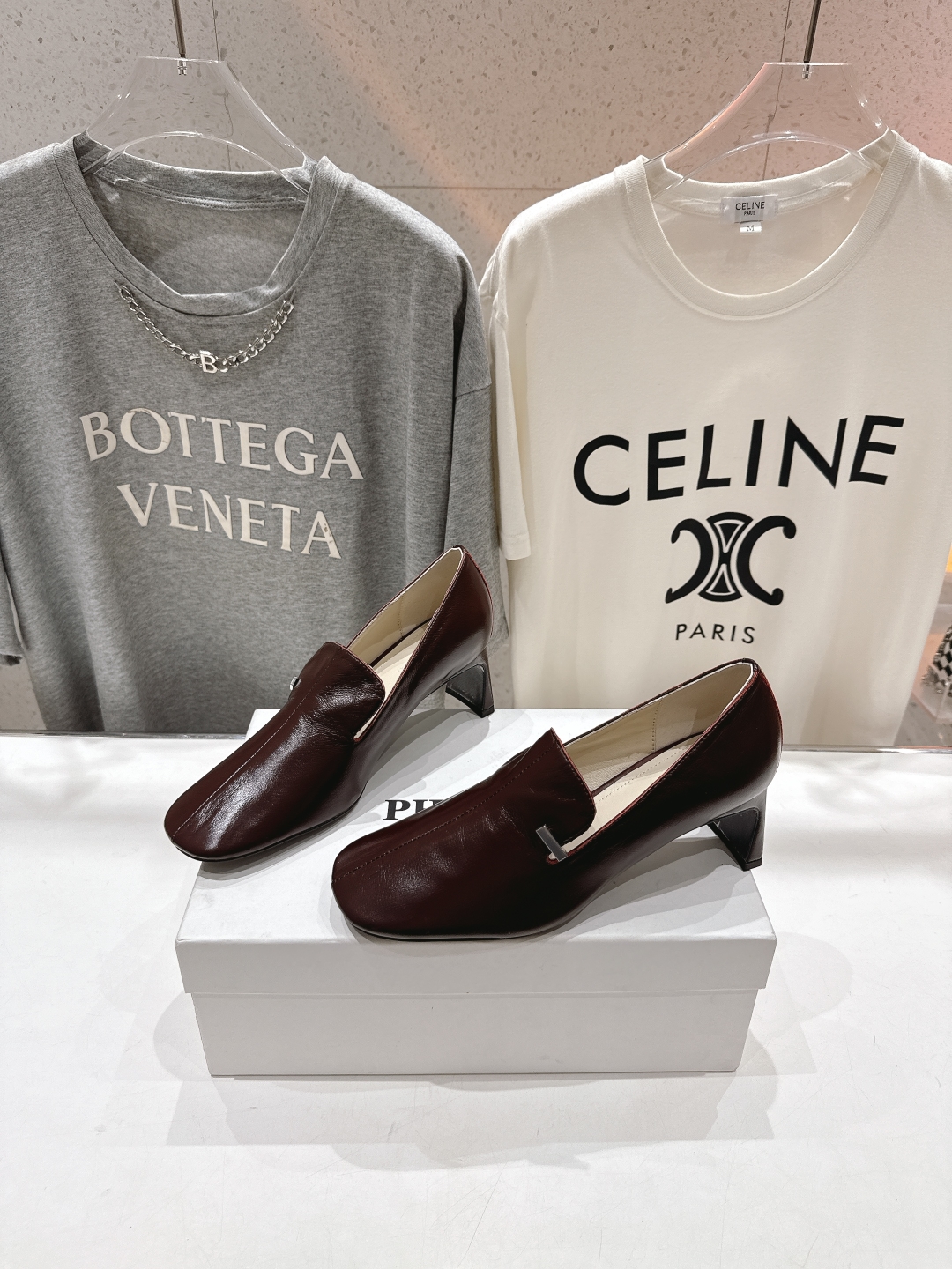 Phoebe Philo Inspired Leather Heeled Loafers - Retro Chic Comfort Shoes 1 Phoebe Philo Inspired Leather Heeled Loafers - Retro Chic Comfort Shoes