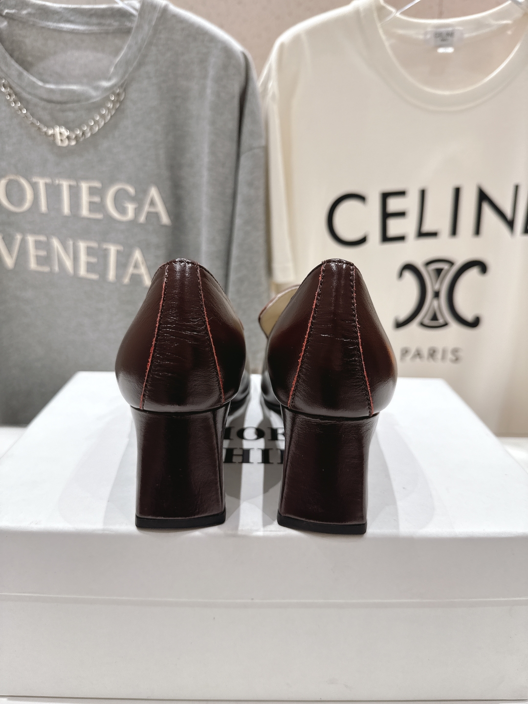 Phoebe Philo Inspired Leather Heeled Loafers - Retro Chic Comfort Shoes 9 cmp a1745240018145 0665