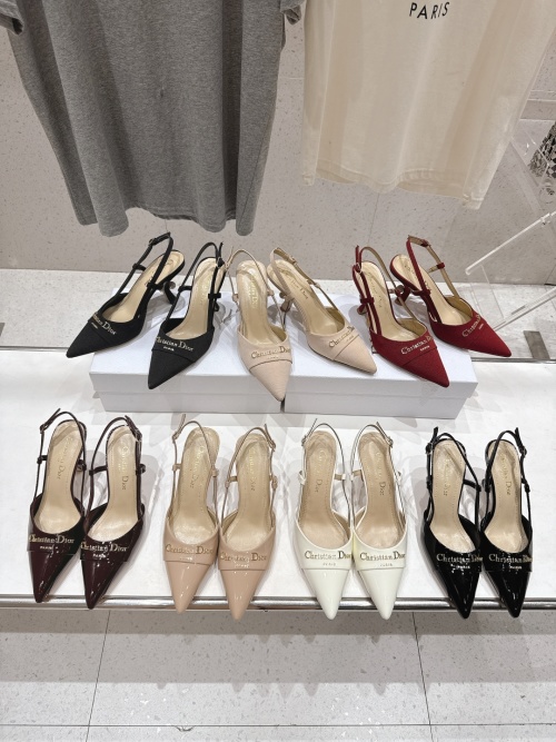 Elegant Pointed Toe Slingback Heels with 'Christian Dior' Signature 1 Elegant Pointed Toe Slingback Heels with 'Christian Dior' Signature