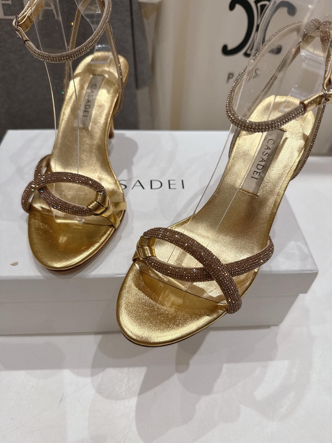 高版本出厂
  CASADEI｜卡桑帝 2025/ss 𝐧𝐞𝐰 夏季新品水晶钻高跟鞋凉鞋
F/W25最性
