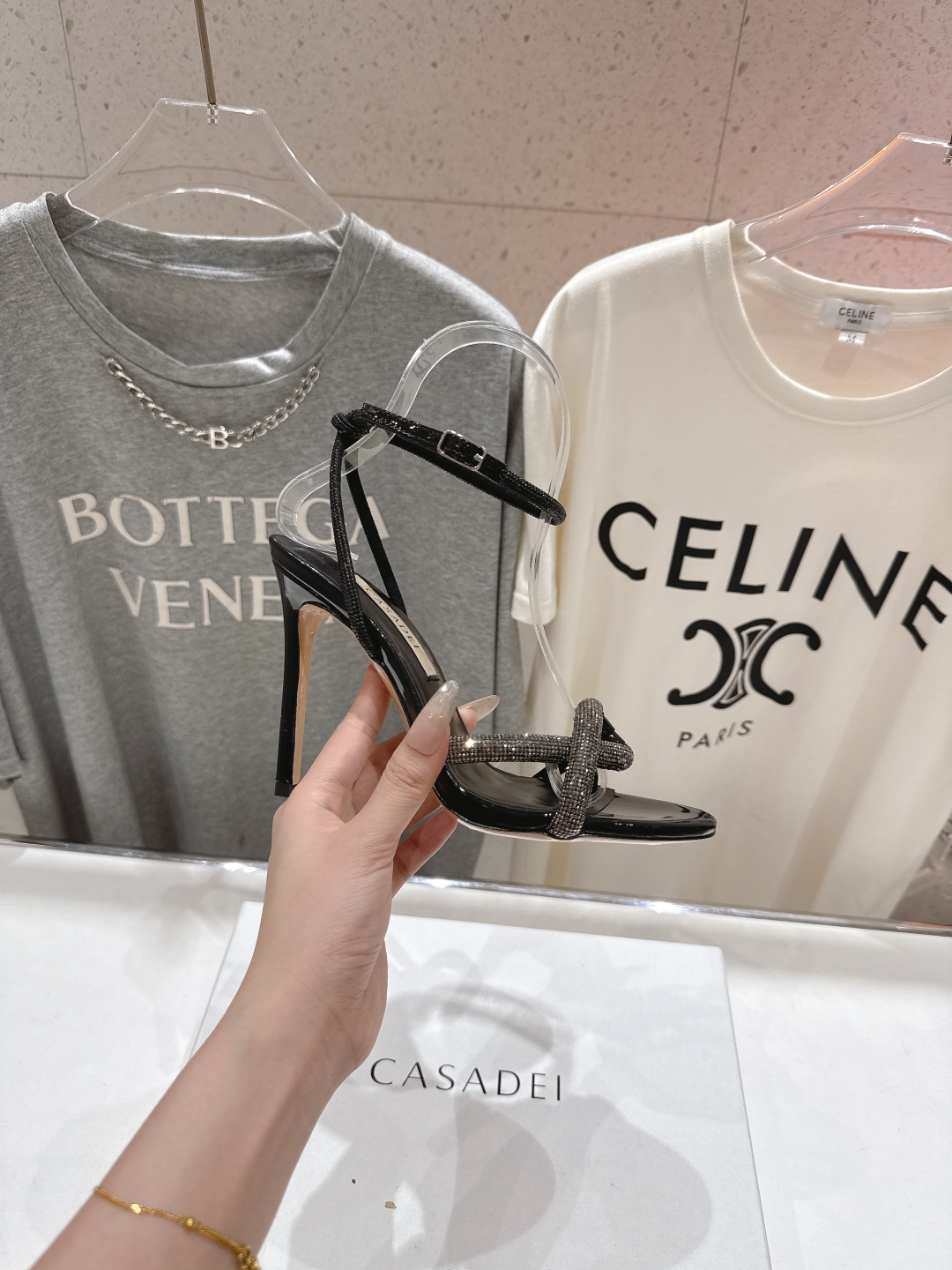 CASADEI Kasandi 2025/ss Crystal Drill High Heels – Milan Fashion Week Spotlight - 图片 5
