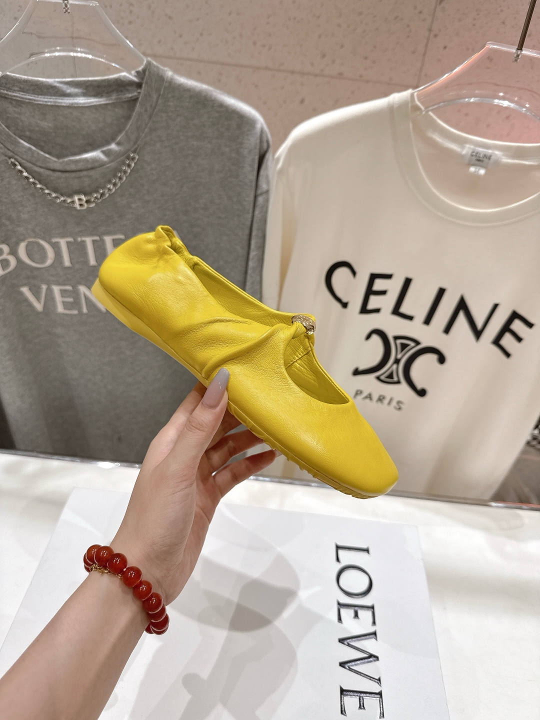 高版本出厂    
 LOEWE罗意威2025ss新款超软超舒适平底玛丽珍乐福鞋芭蕾舞鞋，国外购原板1：