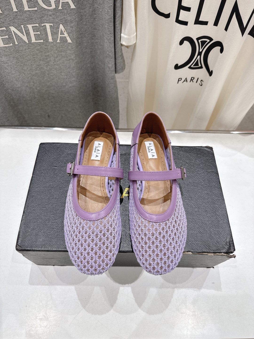 高版本出厂
 独家新品 Alaia 阿莱亚25ss/ 走秀款平底网面鞋芭蕾舞鞋 最近超火的一款平底鞋

