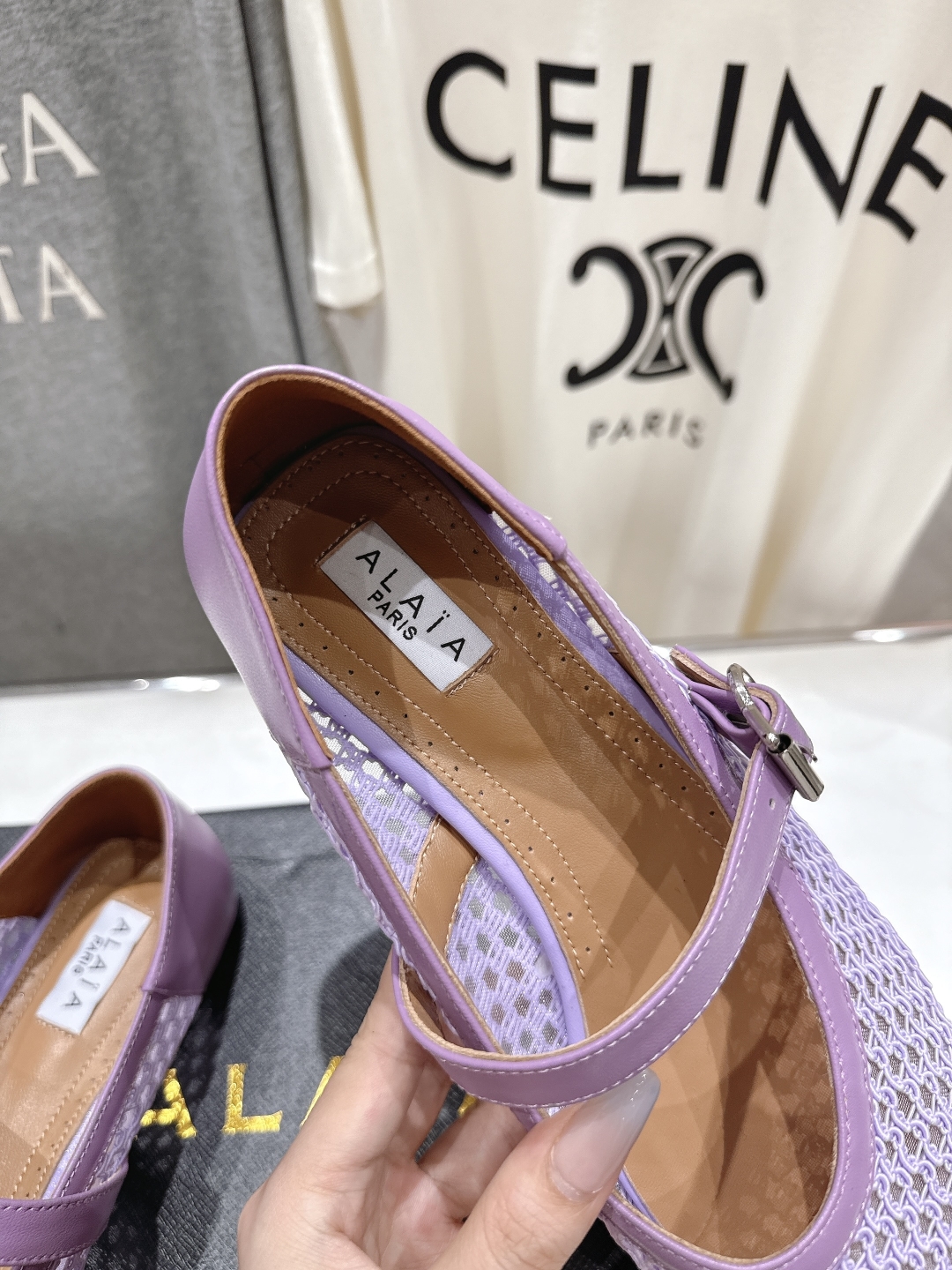 高版本出厂
 独家新品 Alaia 阿莱亚25ss/ 走秀款平底网面鞋芭蕾舞鞋 最近超火的一款平底鞋


