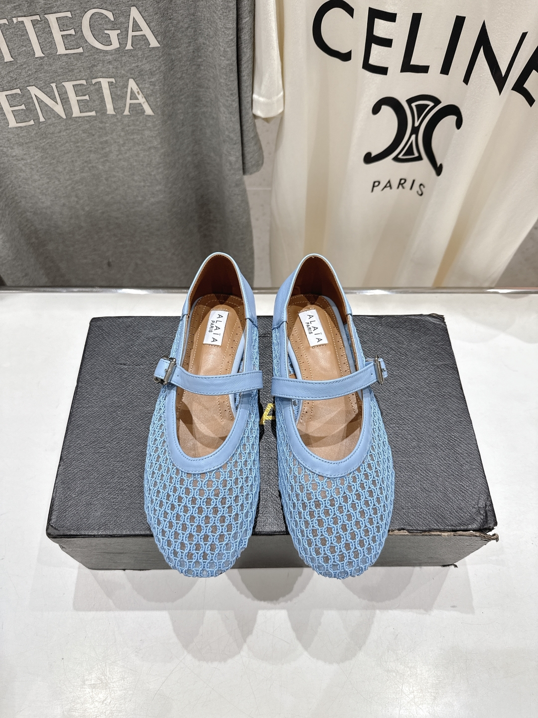 高版本出厂
 独家新品 Alaia 阿莱亚25ss/ 走秀款平底网面鞋芭蕾舞鞋 最近超火的一款平底鞋

