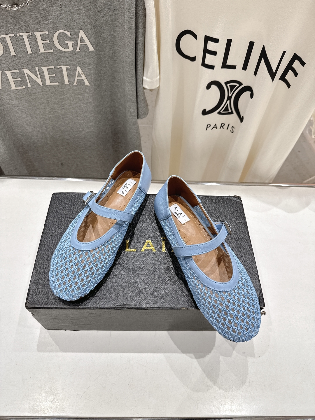 高版本出厂
 独家新品 Alaia 阿莱亚25ss/ 走秀款平底网面鞋芭蕾舞鞋 最近超火的一款平底鞋

