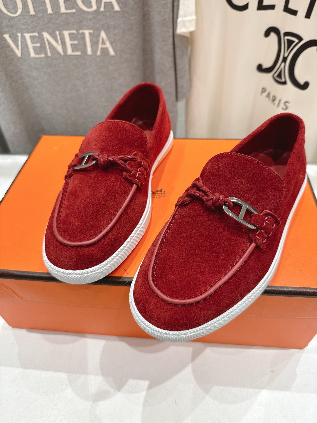 高版本出厂  男码+10
   Hermes/爱马仕H家25ss新品情侣款休闲鞋乐福鞋
经典休闲风格，经