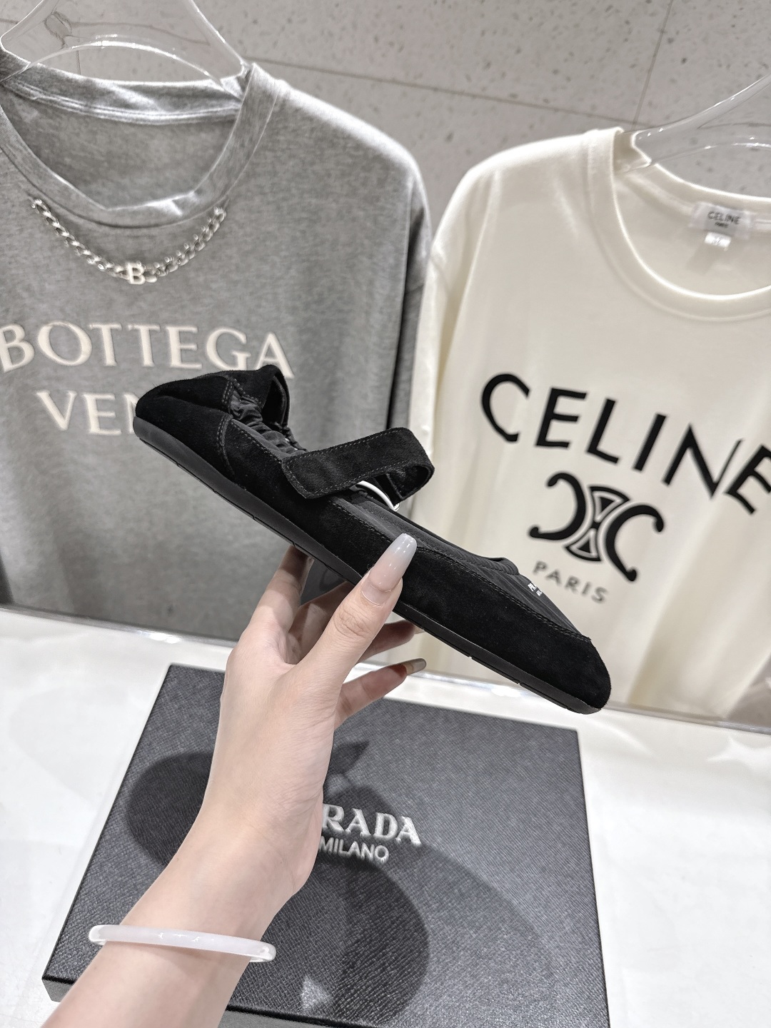 高版本出厂 
  Prada*普拉达P家25ssfw～new新款魔术贴玛丽珍休闲鞋，低调奢华懒人鞋，富人