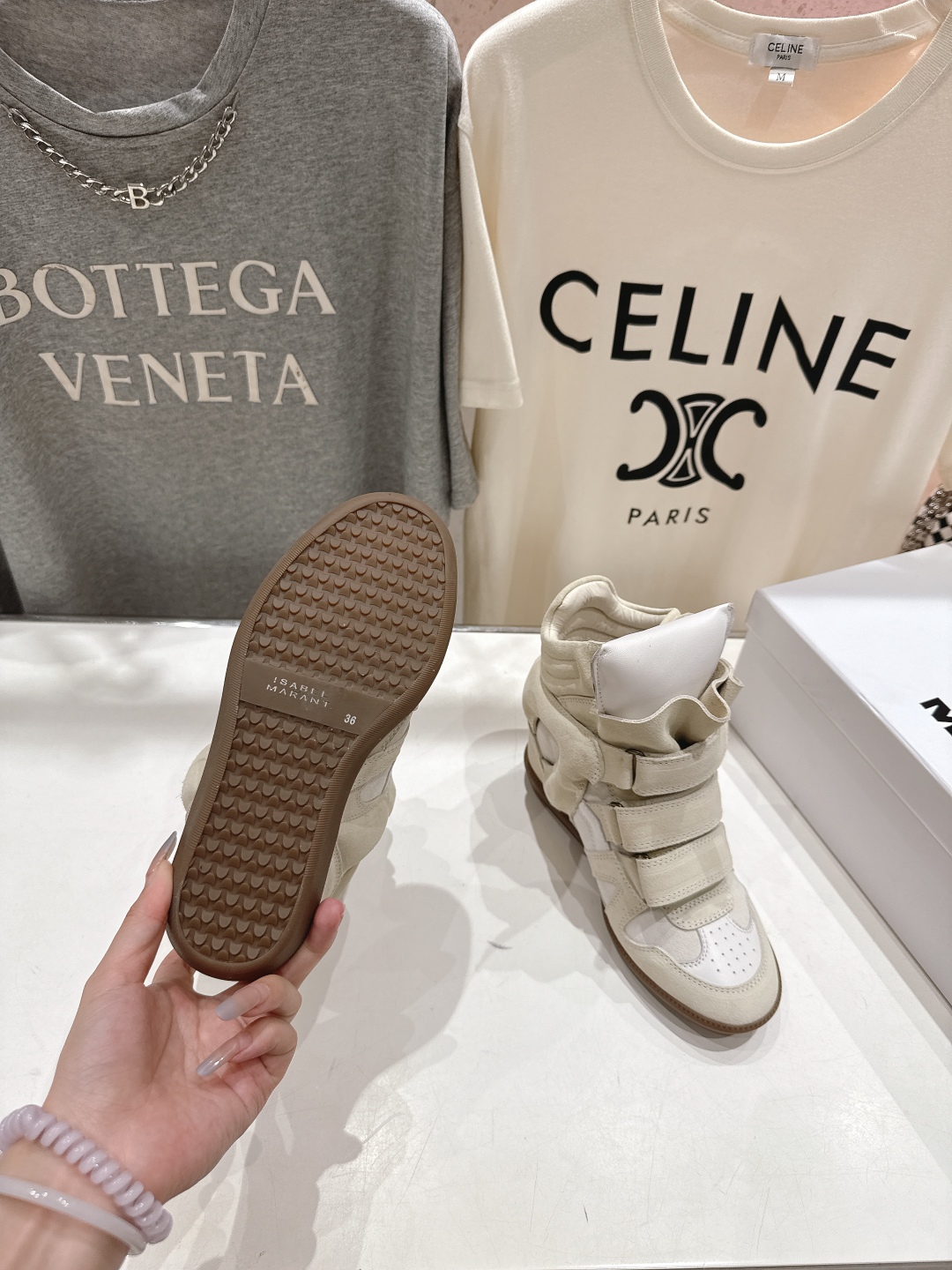 高版本出厂 
 Isabel Marant/伊莎贝尔2025ss秋冬新款内增高拼色高帮休闲鞋小短靴
超级