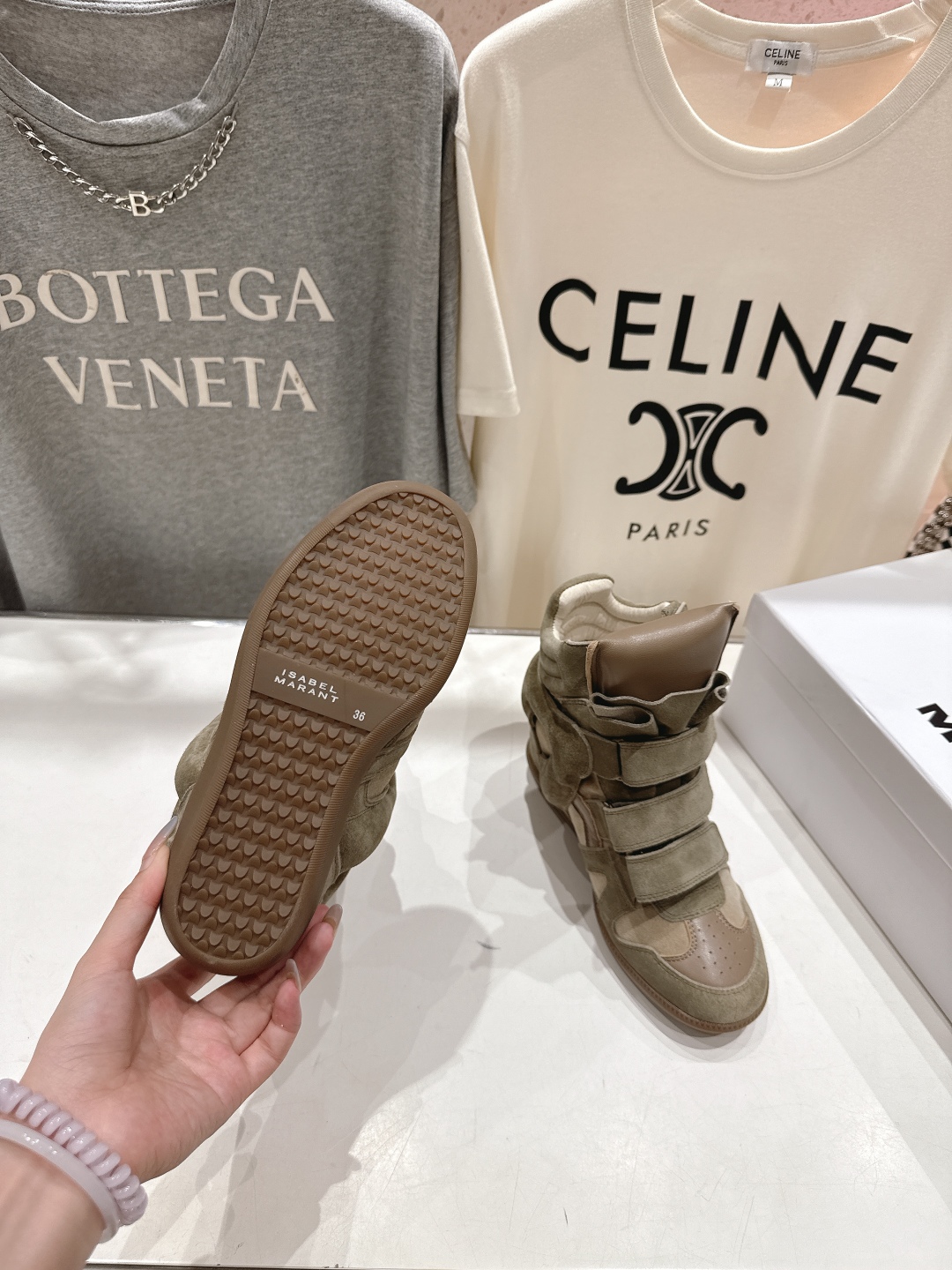 高版本出厂 
 Isabel Marant/伊莎贝尔2025ss秋冬新款内增高拼色高帮休闲鞋小短靴
超级