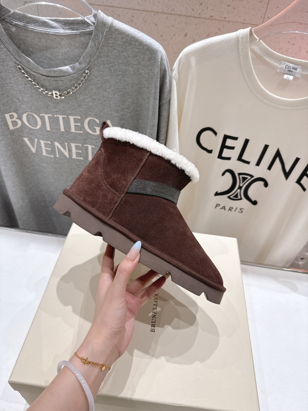 高版本出厂
  Brunello Cucinelli 新款BC秋冬保暖羊毛靴子短靴系列，市场高版本
BC