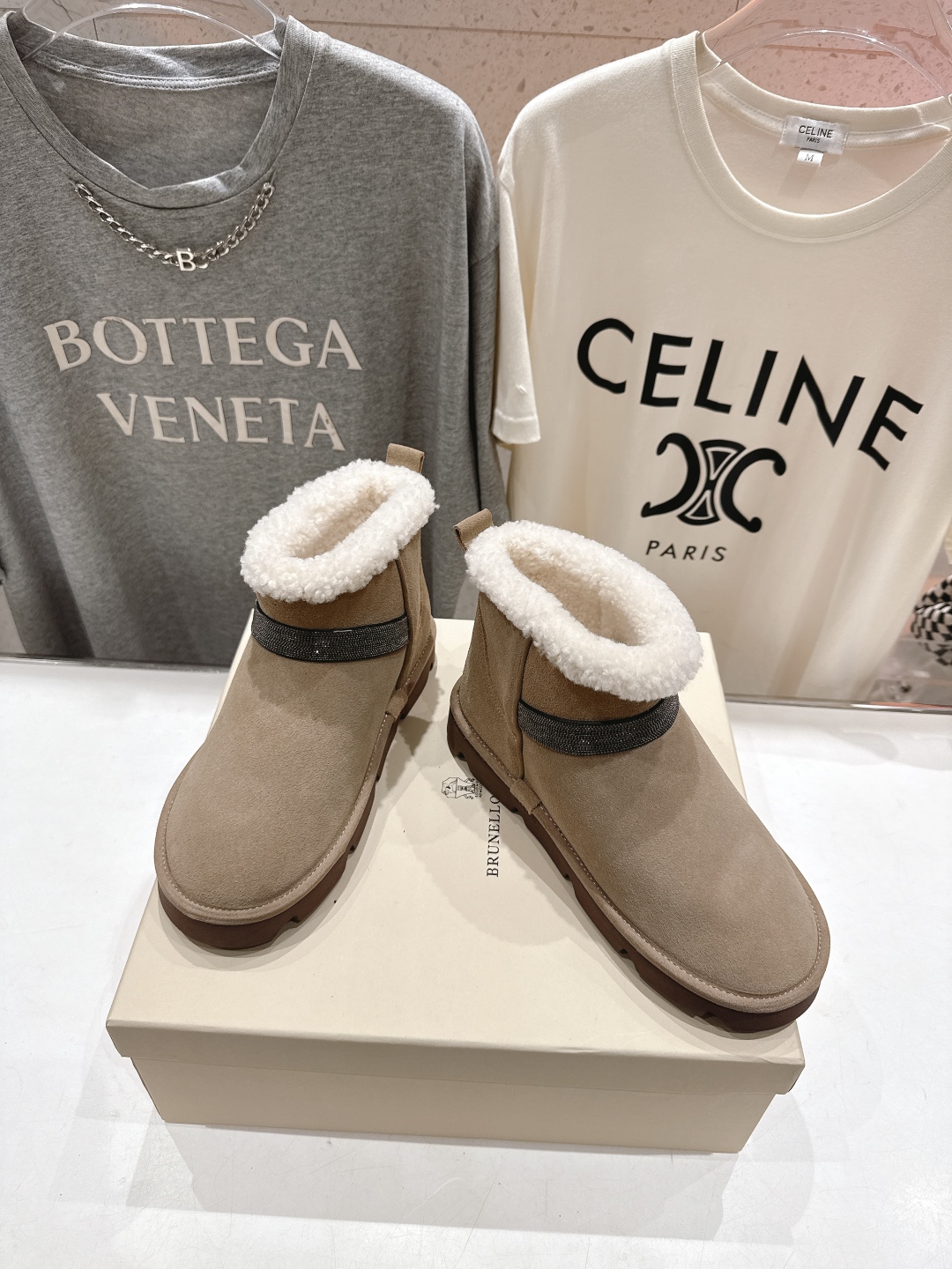 高版本出厂
  Brunello Cucinelli 新款BC秋冬保暖羊毛靴子短靴系列，市场高版本
BC