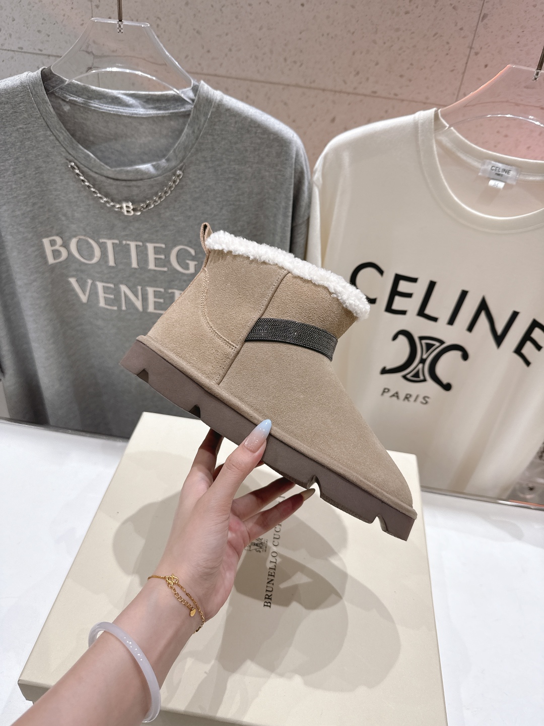 高版本出厂
  Brunello Cucinelli 新款BC秋冬保暖羊毛靴子短靴系列，市场高版本
BC