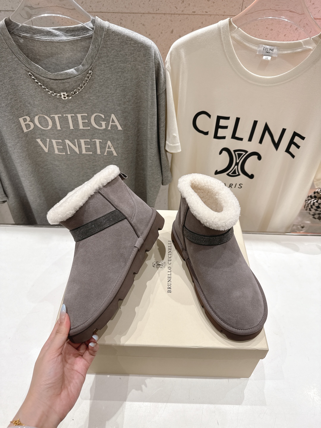 高版本出厂
  Brunello Cucinelli 新款BC秋冬保暖羊毛靴子短靴系列，市场高版本
BC