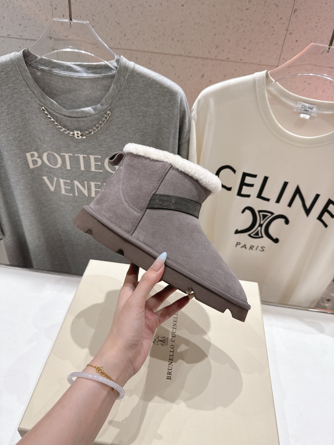 高版本出厂
  Brunello Cucinelli 新款BC秋冬保暖羊毛靴子短靴系列，市场高版本
BC