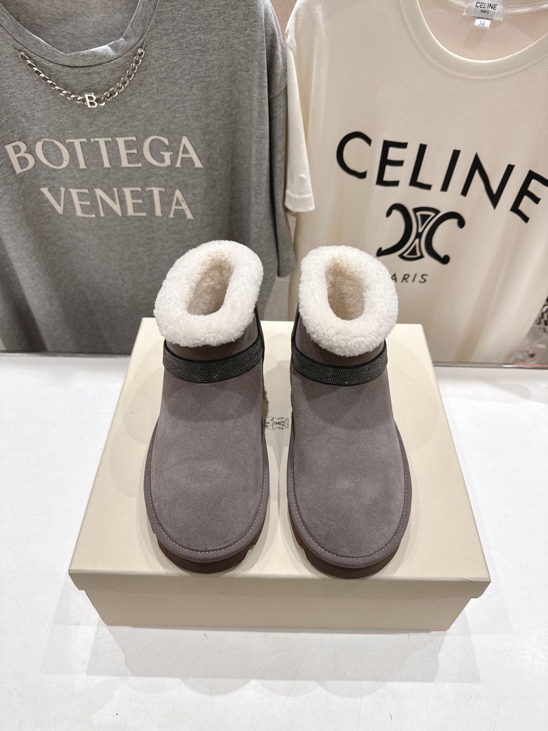 高版本出厂
  Brunello Cucinelli 新款BC秋冬保暖羊毛靴子短靴系列，市场高版本
BC