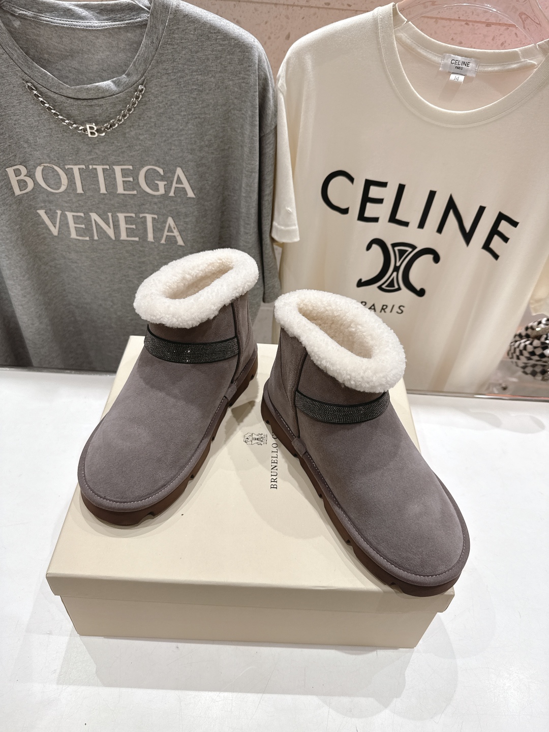 高版本出厂
  Brunello Cucinelli 新款BC秋冬保暖羊毛靴子短靴系列，市场高版本
BC