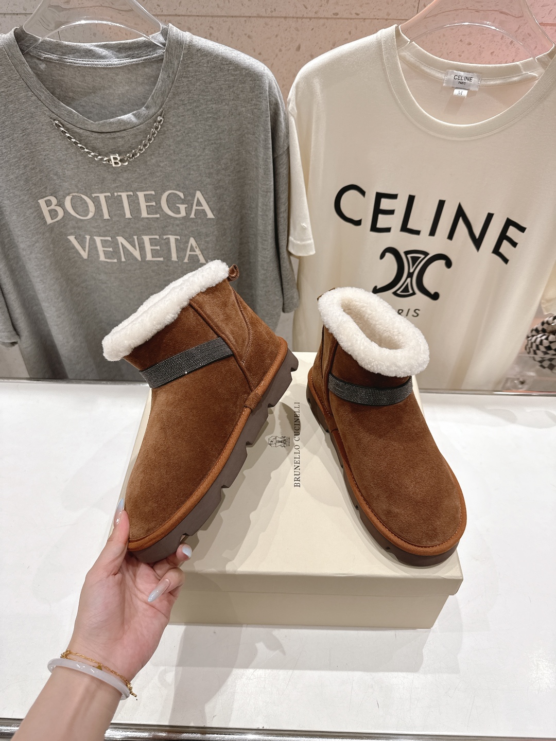 高版本出厂
  Brunello Cucinelli 新款BC秋冬保暖羊毛靴子短靴系列，市场高版本
BC