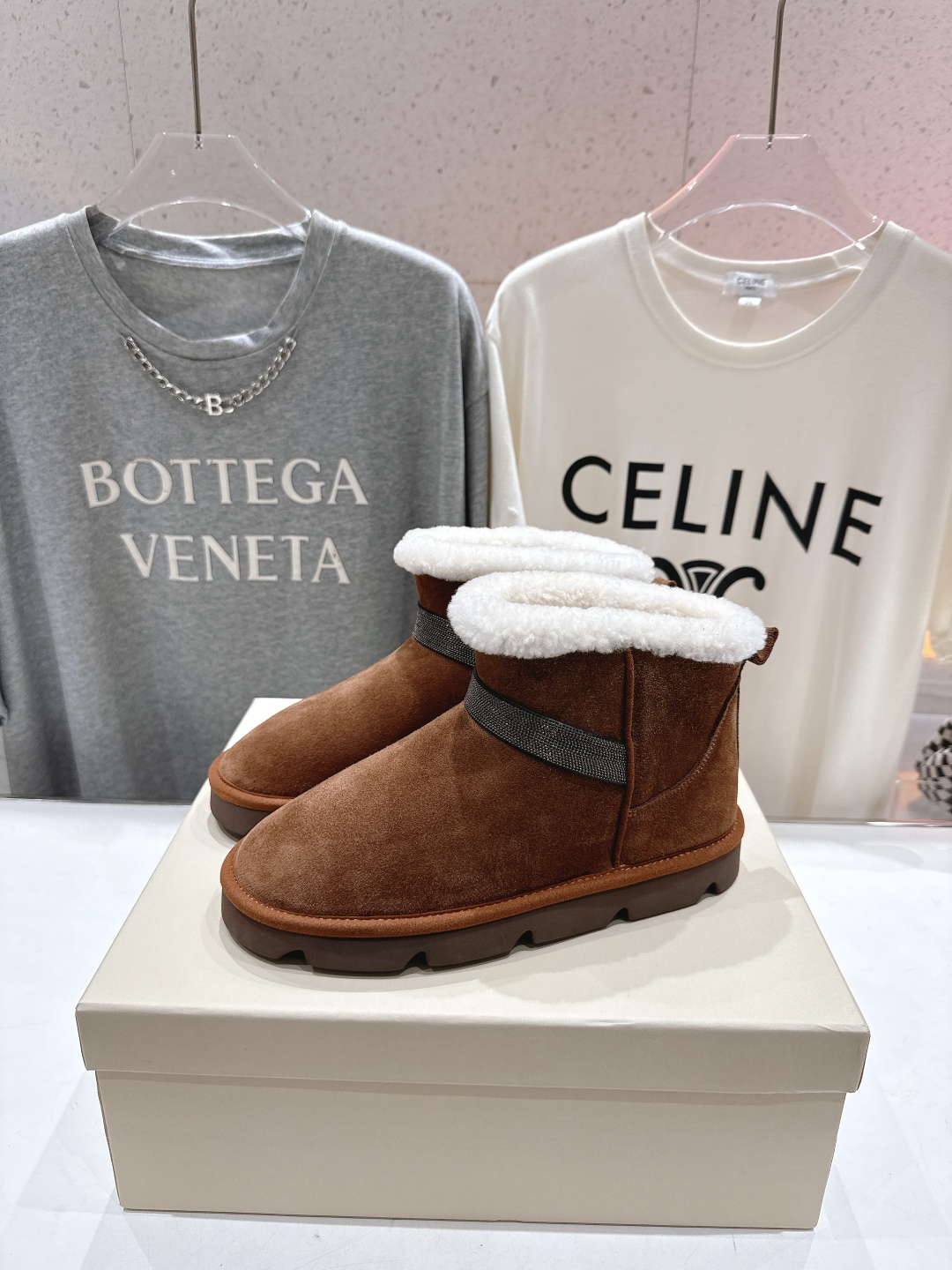 高版本出厂
  Brunello Cucinelli 新款BC秋冬保暖羊毛靴子短靴系列，市场高版本
BC