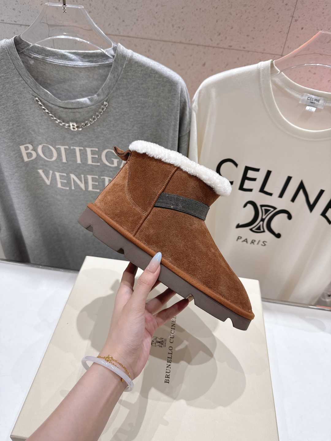 高版本出厂
  Brunello Cucinelli 新款BC秋冬保暖羊毛靴子短靴系列，市场高版本
BC