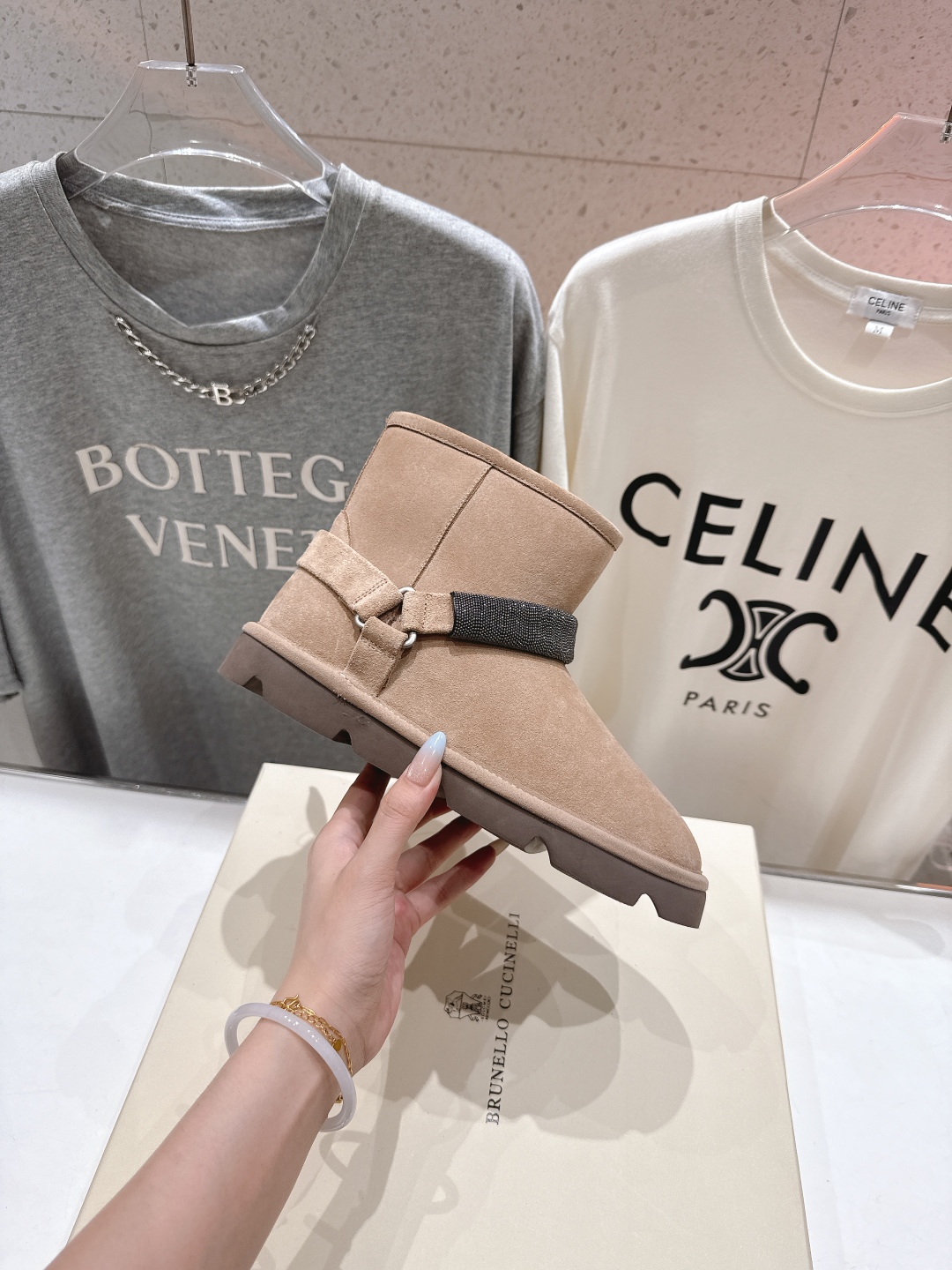 高版本出厂
  Brunello Cucinelli 新款BC秋冬保暖羊毛靴子短靴系列，市场高版本
BC