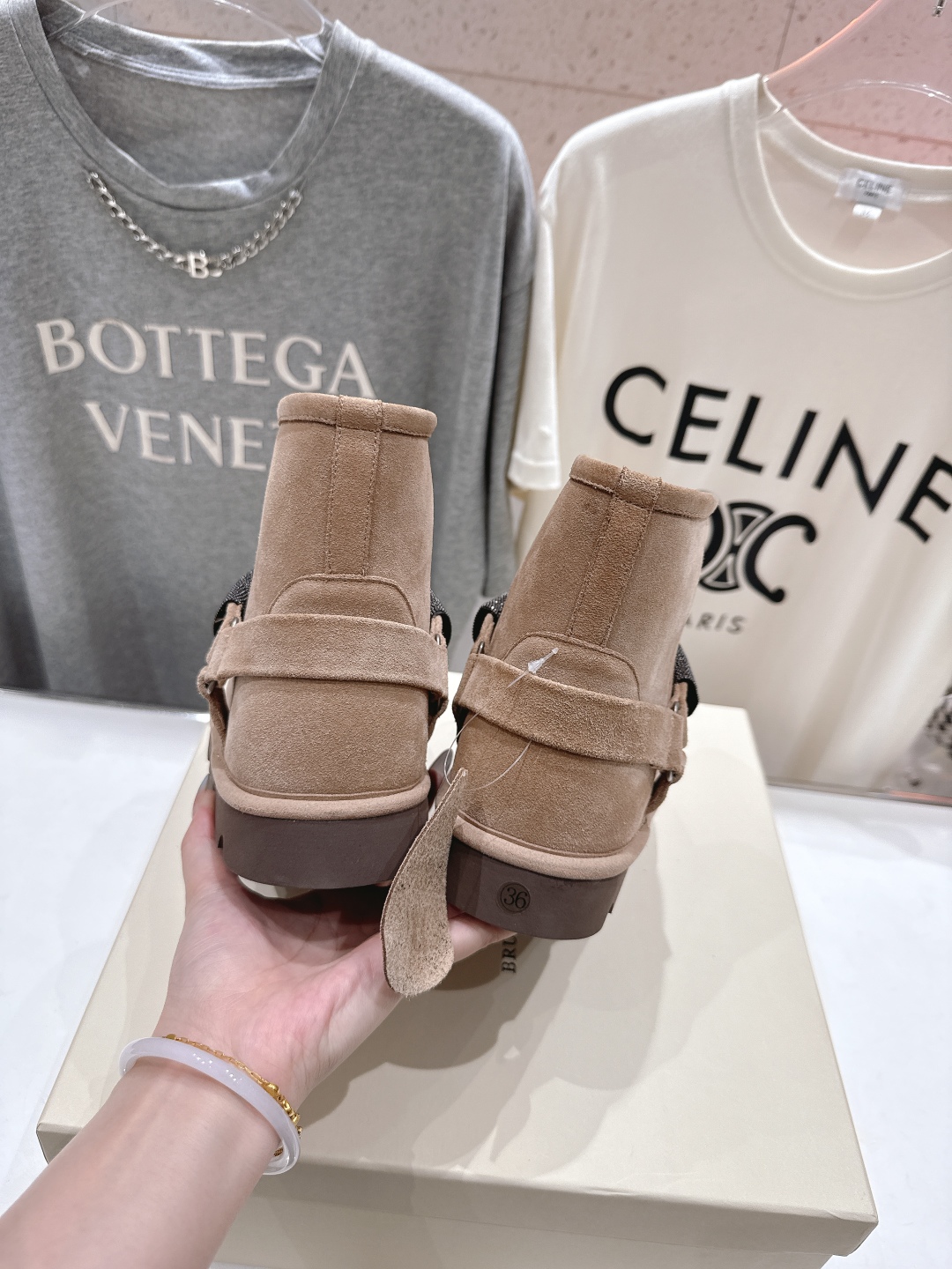 高版本出厂
  Brunello Cucinelli 新款BC秋冬保暖羊毛靴子短靴系列，市场高版本
BC