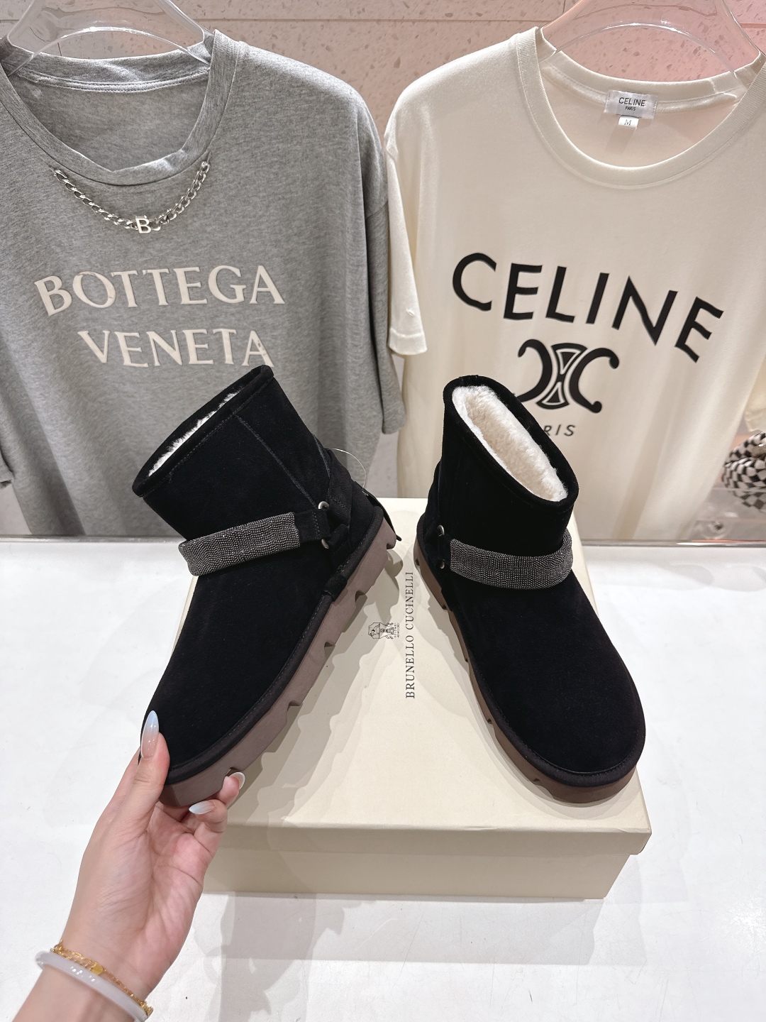 高版本出厂
  Brunello Cucinelli 新款BC秋冬保暖羊毛靴子短靴系列，市场高版本
BC