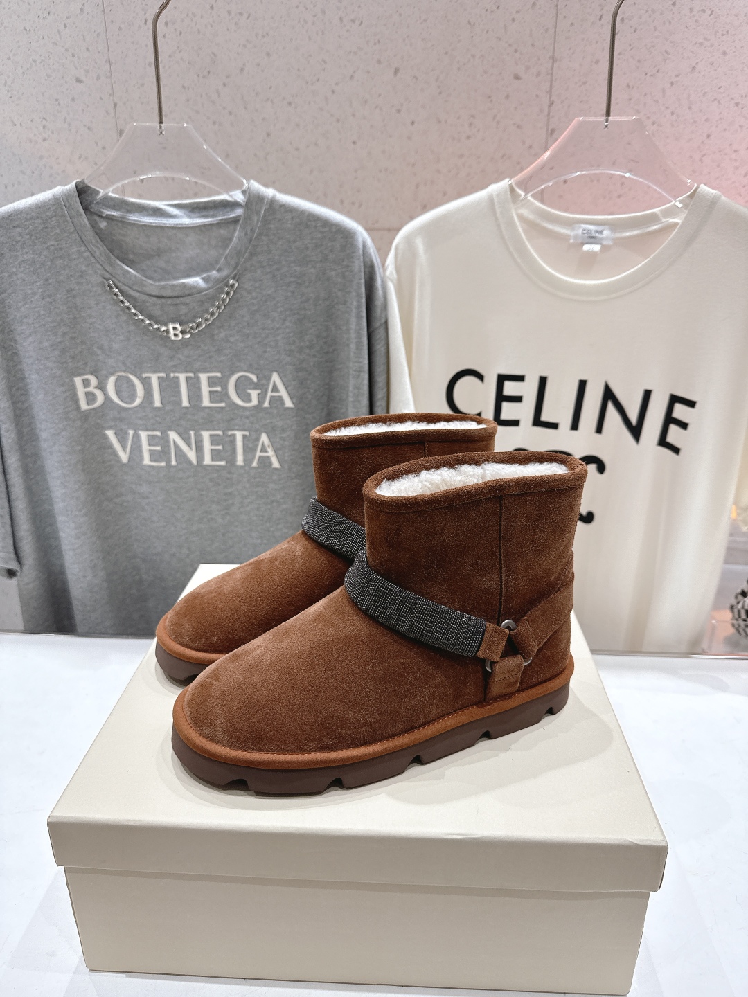 高版本出厂
  Brunello Cucinelli 新款BC秋冬保暖羊毛靴子短靴系列，市场高版本
BC