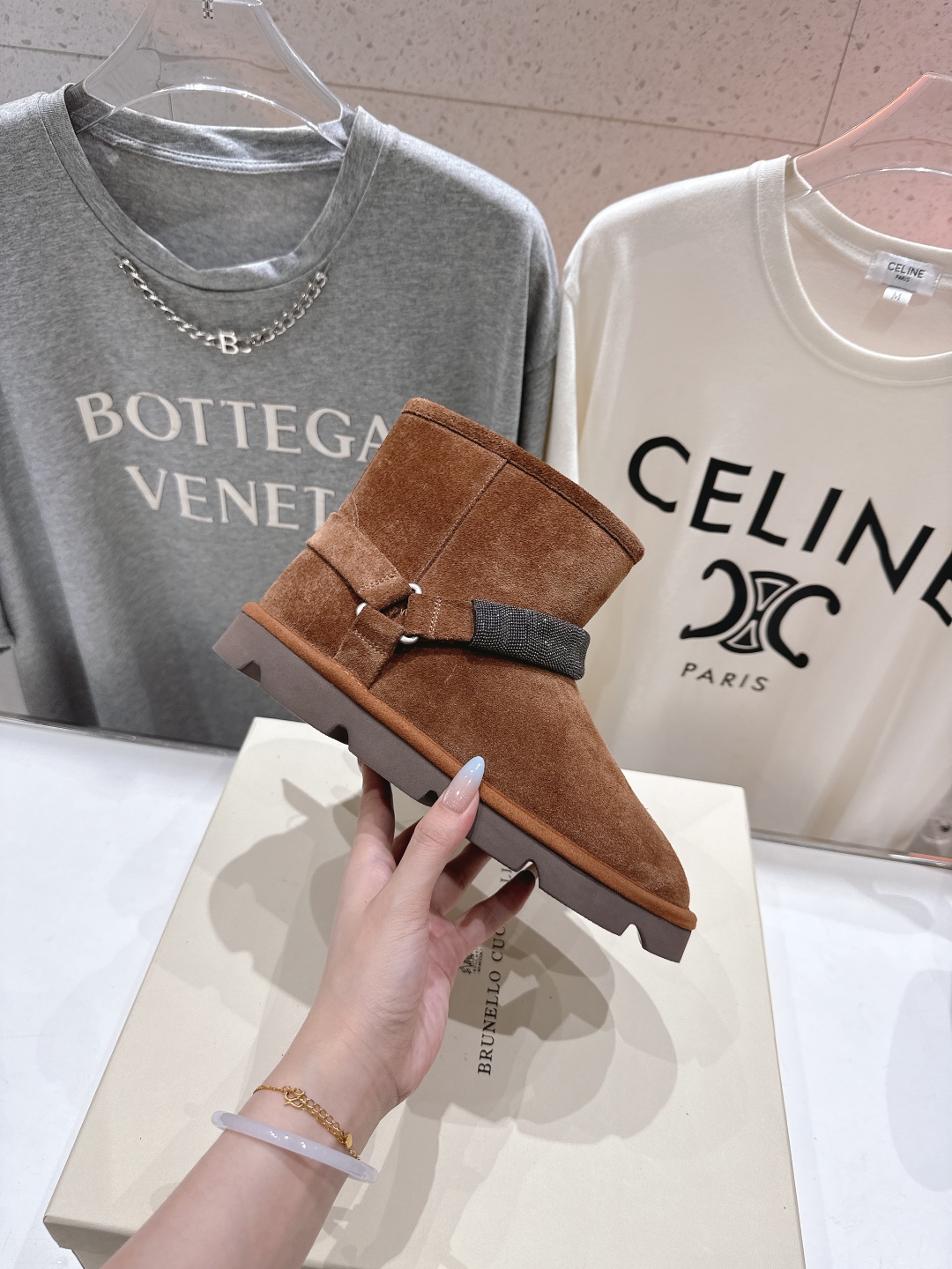 高版本出厂
  Brunello Cucinelli 新款BC秋冬保暖羊毛靴子短靴系列，市场高版本
BC